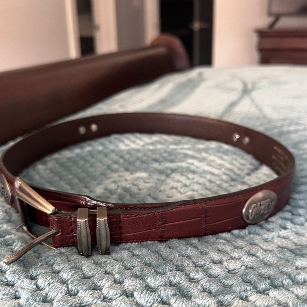 Ole Miss Men's Brown Leather Belt